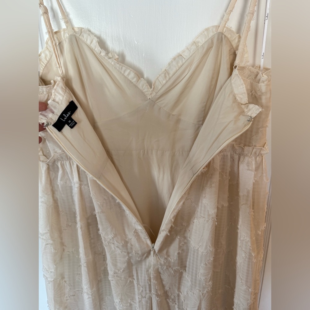 Lulu’s Charm and Charisma Cream Burnout Floral Midi Dress - Picture 5 of 16